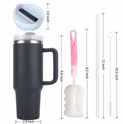 Tumbler with Handle and Straw