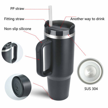 Tumbler with Handle and Straw